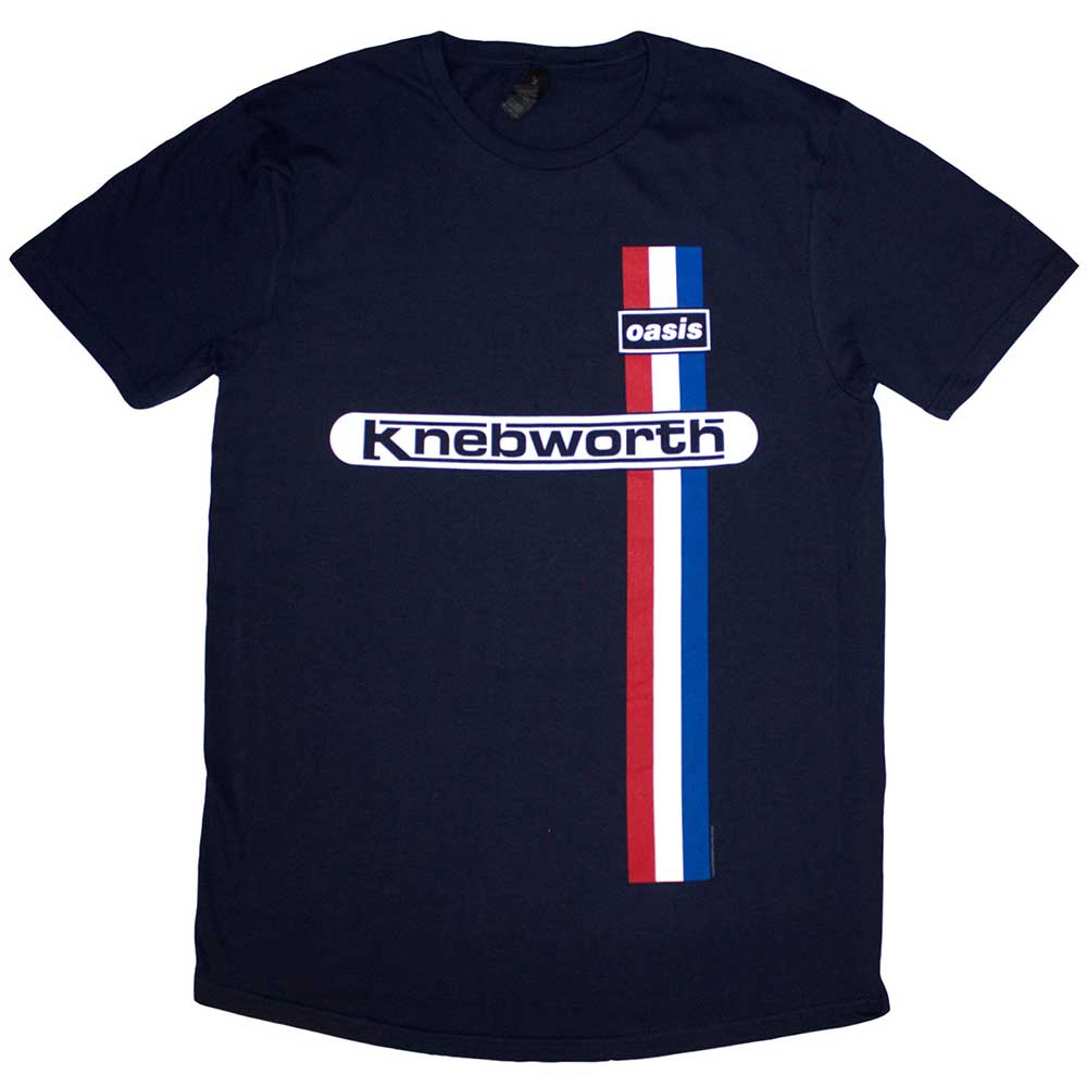 Image of Oasis Unisex T-shirt , Knebworth Vertical Stripe Rock Off